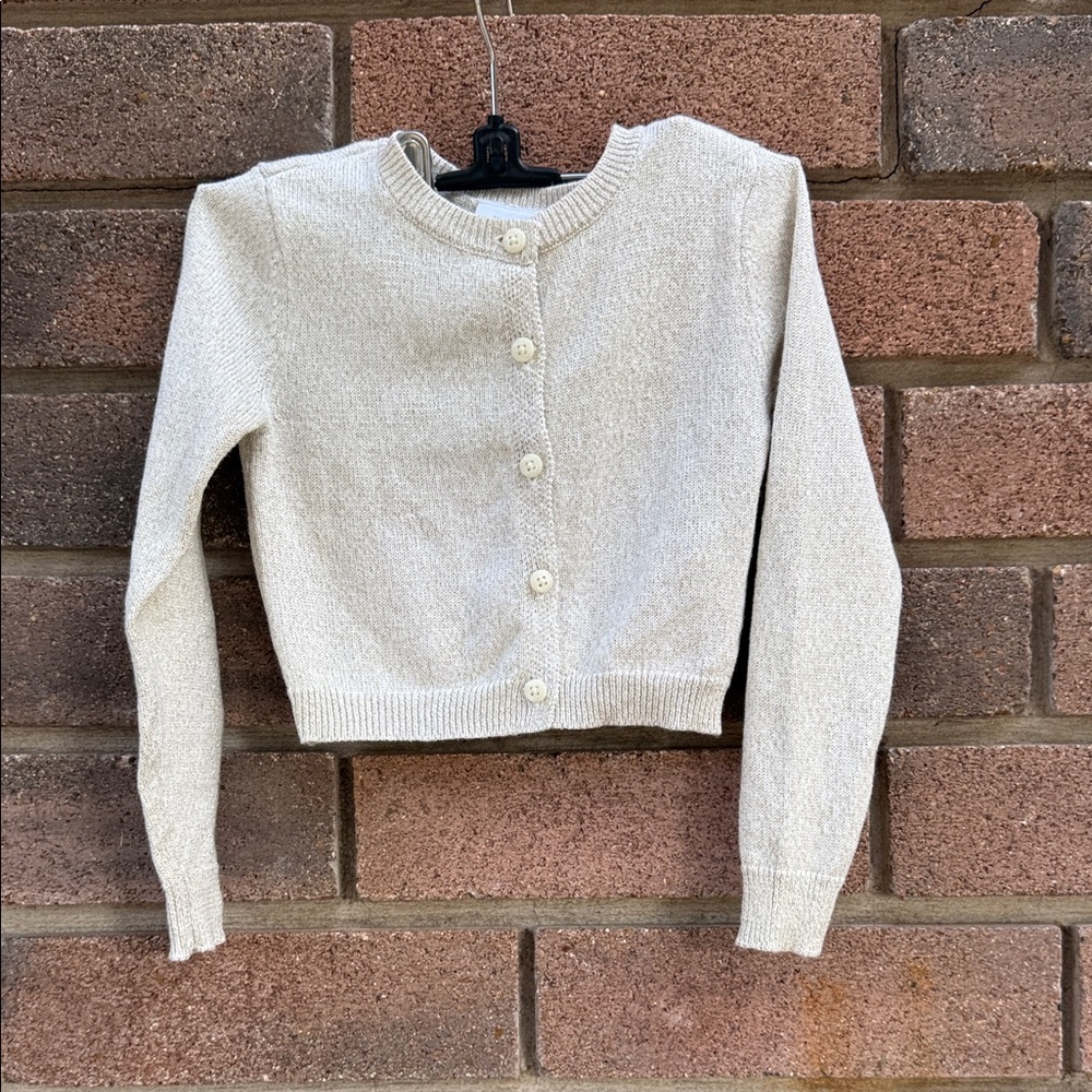 Place Beige Knit Cardigan Sweater Girl's Size 4
